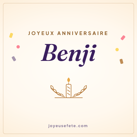 Image carrée « Joyeux anniversaire Benji » pour WhatsApp