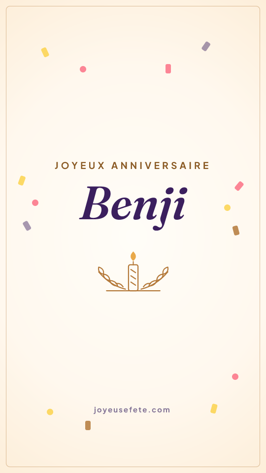 Image « Joyeux anniversaire Benji » au format story