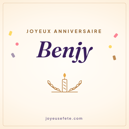 Image carrée « Joyeux anniversaire Benjy » pour WhatsApp