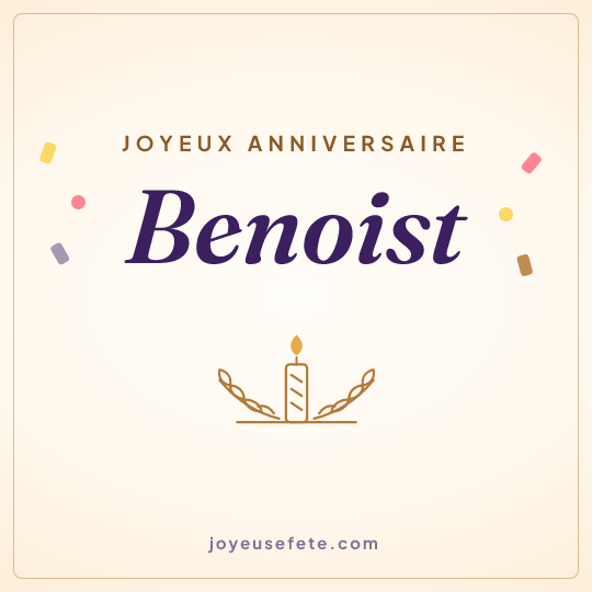 Image carrée « Joyeux anniversaire Benoist » pour WhatsApp