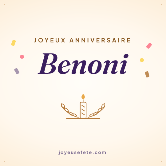 Image carrée « Joyeux anniversaire Benoni » pour WhatsApp