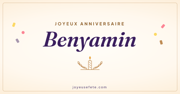 Image « Joyeux anniversaire Benyamin » au format large