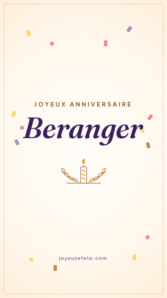 Image « Joyeux anniversaire Beranger » au format story