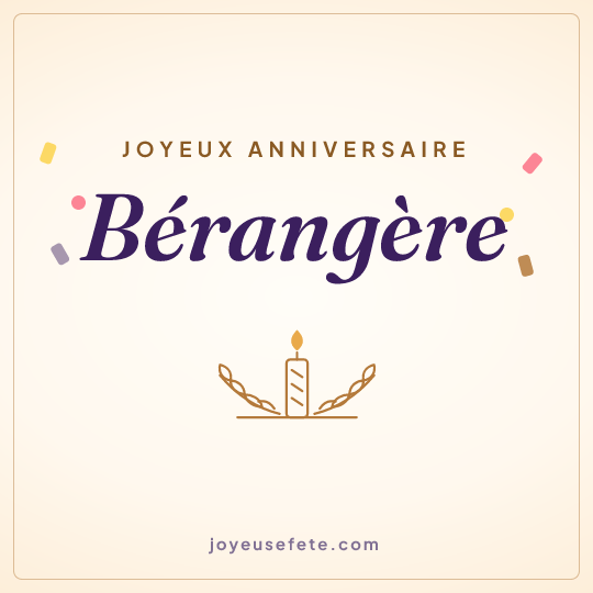 Image carrée « Joyeux anniversaire Bérangère » pour WhatsApp