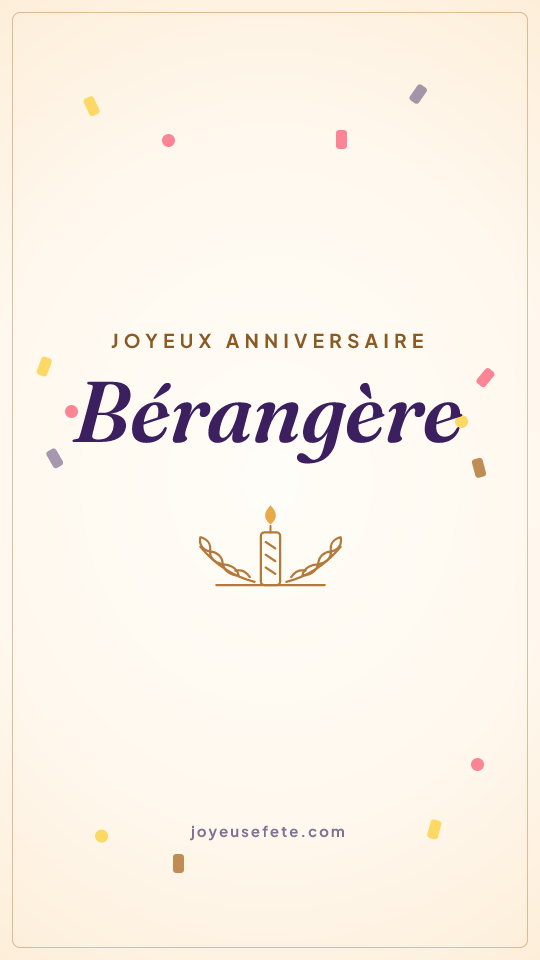 Image « Joyeux anniversaire Bérangère » au format story