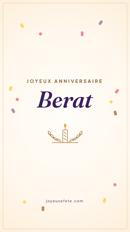 Image « Joyeux anniversaire Berat » au format story