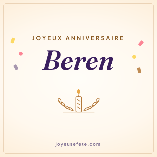Image carrée « Joyeux anniversaire Beren » pour WhatsApp