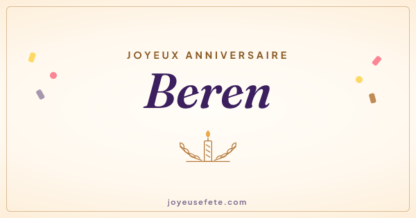 Image « Joyeux anniversaire Beren » au format large