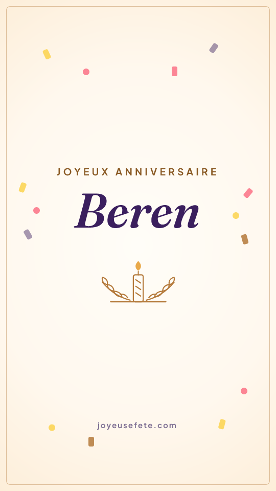 Image « Joyeux anniversaire Beren » au format story