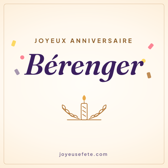Image carrée « Joyeux anniversaire Bérenger » pour WhatsApp