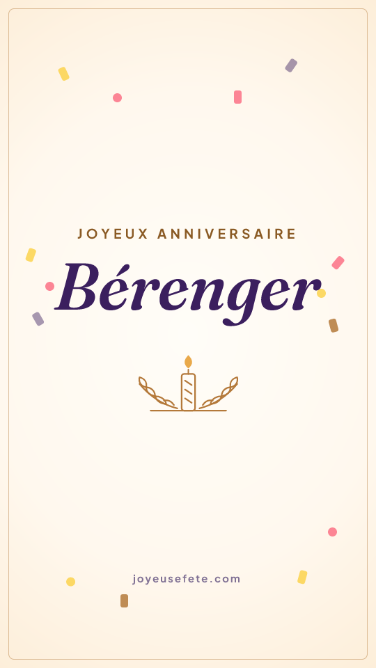 Image « Joyeux anniversaire Bérenger » au format story