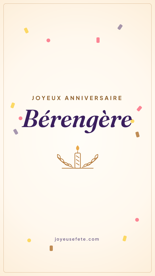 Image « Joyeux anniversaire Bérengère » au format story