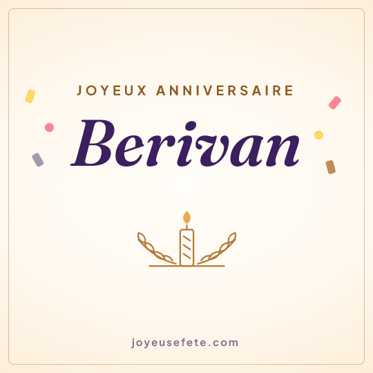 Image carrée « Joyeux anniversaire Berivan » pour WhatsApp