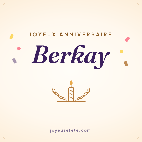 Image carrée « Joyeux anniversaire Berkay » pour WhatsApp