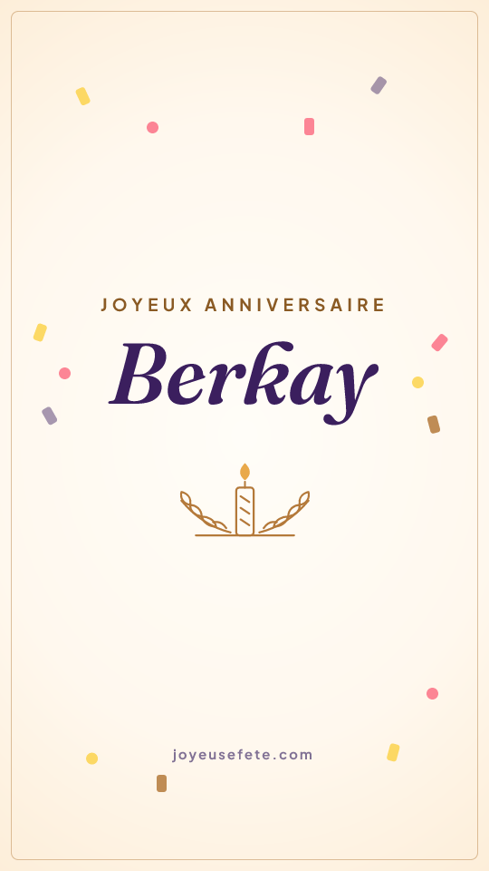 Image « Joyeux anniversaire Berkay » au format story