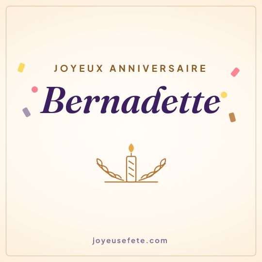 Image carrée « Joyeux anniversaire Bernadette » pour WhatsApp