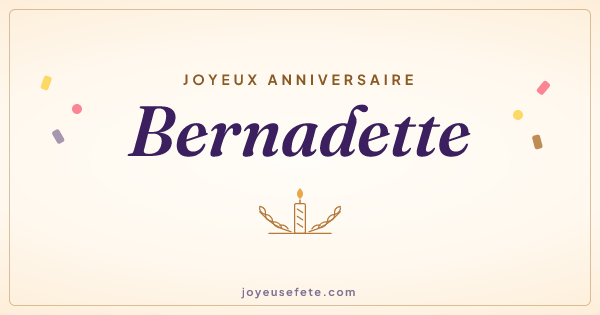 Image « Joyeux anniversaire Bernadette » au format large