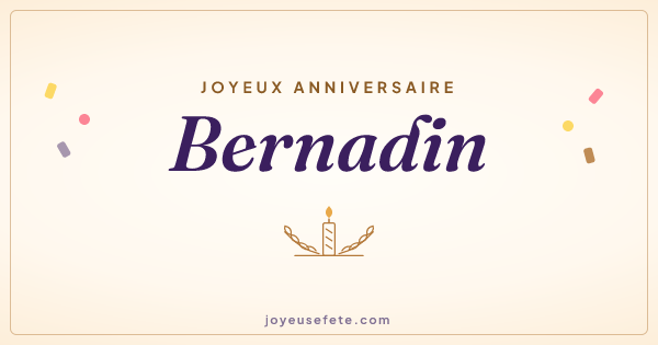 Image « Joyeux anniversaire Bernadin » au format large