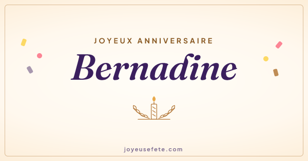 Image « Joyeux anniversaire Bernadine » au format large