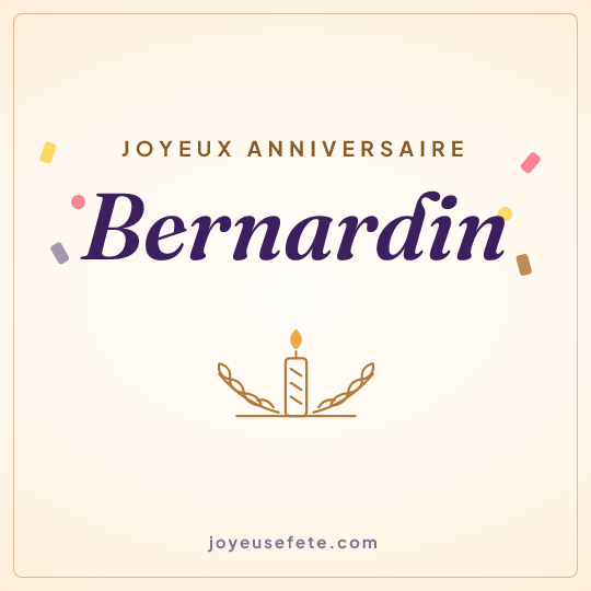 Image carrée « Joyeux anniversaire Bernardin » pour WhatsApp