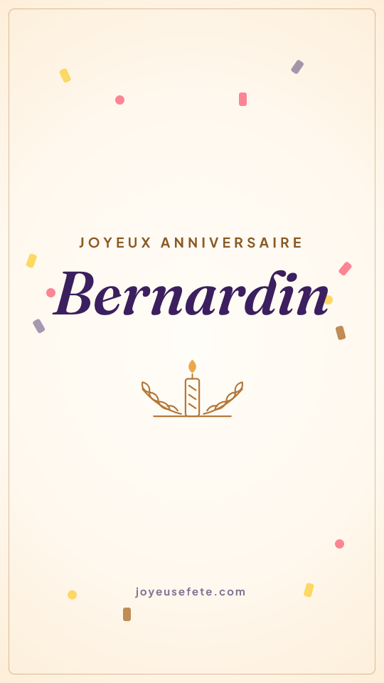 Image « Joyeux anniversaire Bernardin » au format story