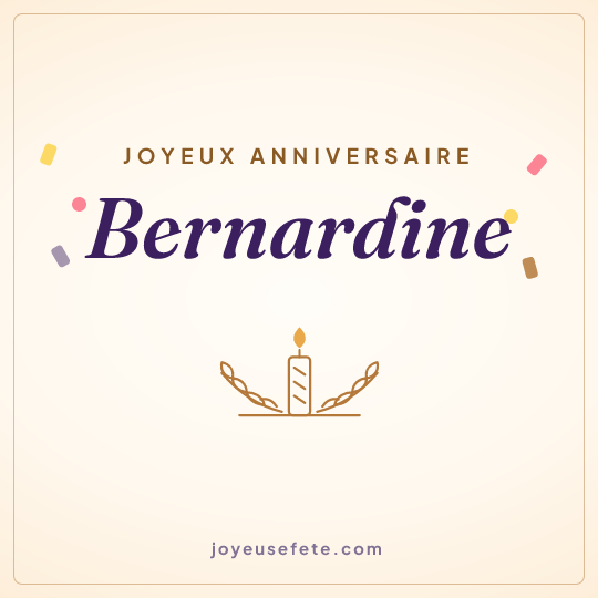 Image carrée « Joyeux anniversaire Bernardine » pour WhatsApp