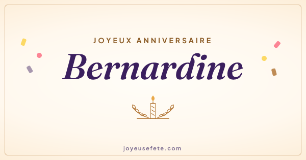 Image « Joyeux anniversaire Bernardine » au format large