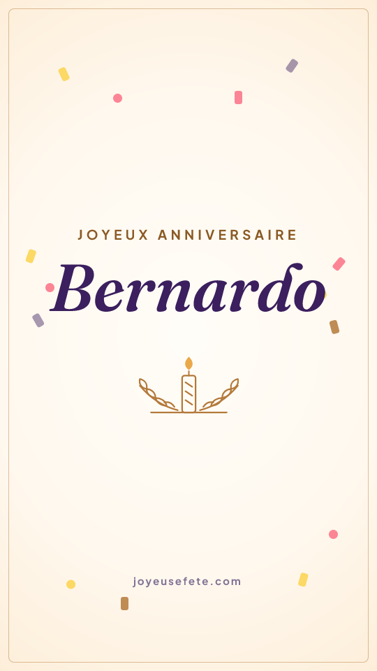 Image « Joyeux anniversaire Bernardo » au format story