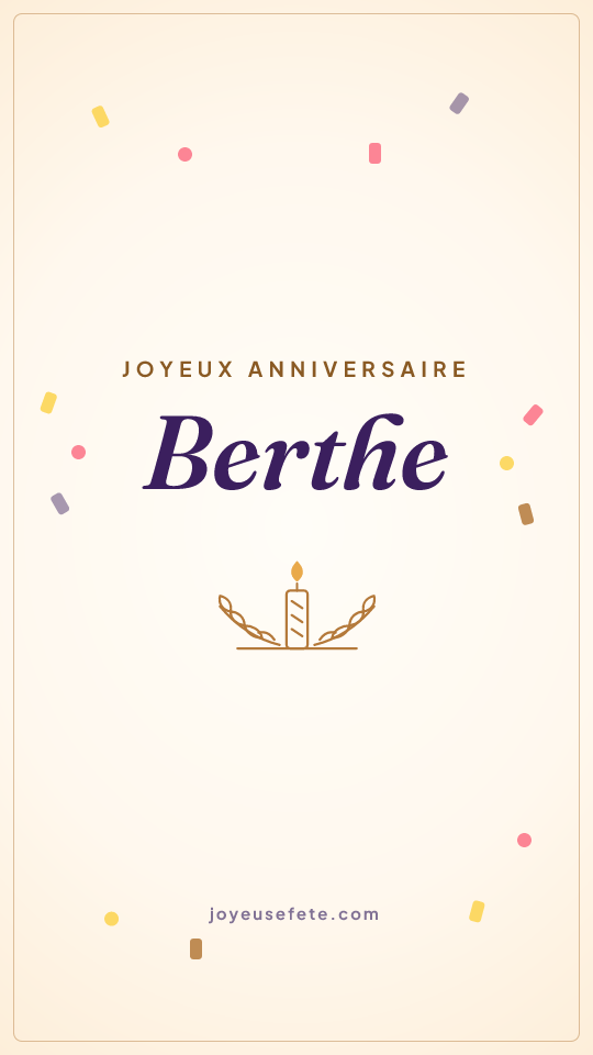 Image « Joyeux anniversaire Berthe » au format story