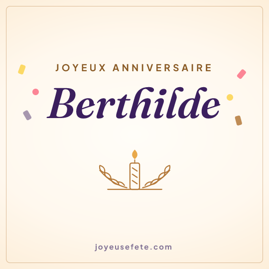 Image carrée « Joyeux anniversaire Berthilde » pour WhatsApp