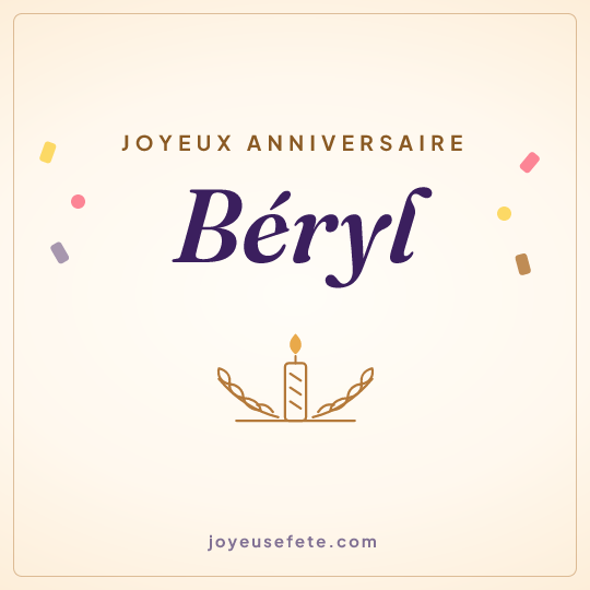 Image carrée « Joyeux anniversaire Béryl » pour WhatsApp