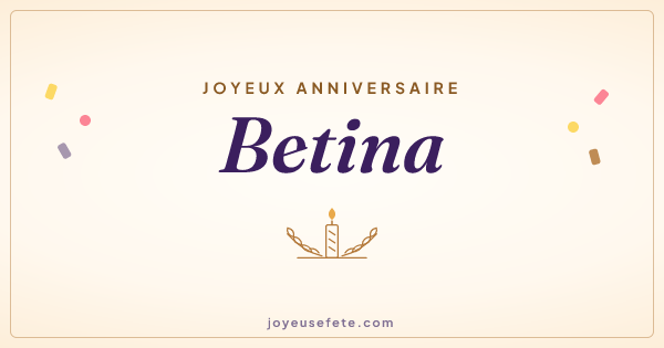 Image « Joyeux anniversaire Betina » au format large