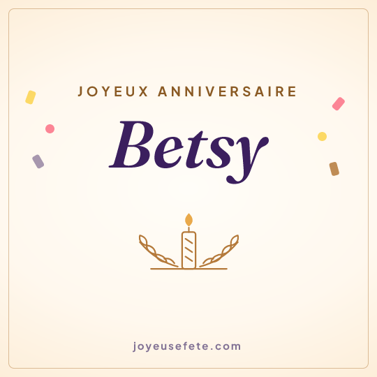 Image carrée « Joyeux anniversaire Betsy » pour WhatsApp