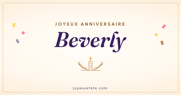 Image « Joyeux anniversaire Beverly » au format large