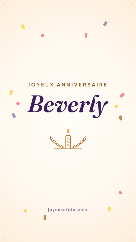 Image « Joyeux anniversaire Beverly » au format story