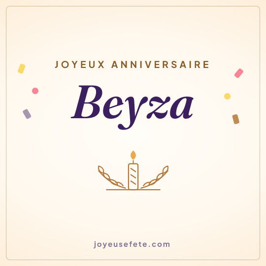 Image carrée « Joyeux anniversaire Beyza » pour WhatsApp