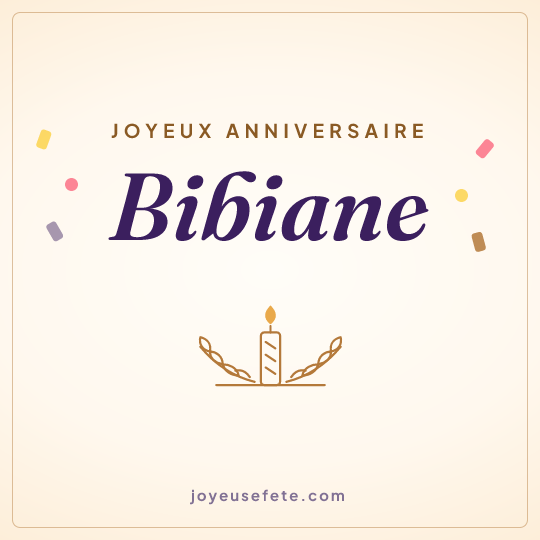 Image carrée « Joyeux anniversaire Bibiane » pour WhatsApp