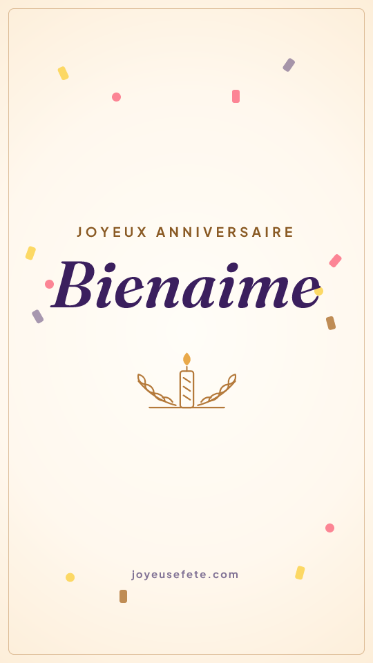 Image « Joyeux anniversaire Bienaime » au format story