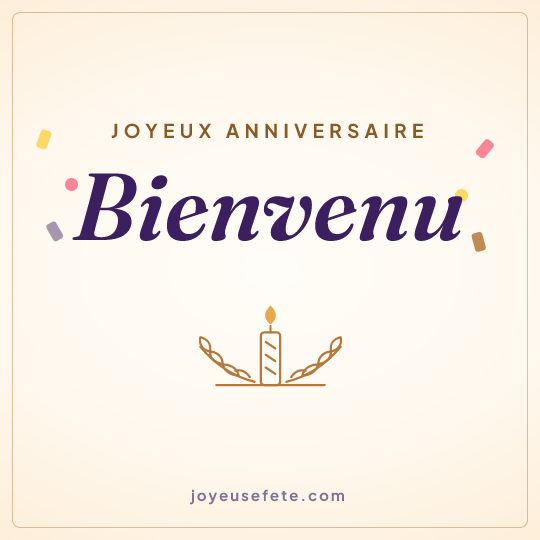 Image carrée « Joyeux anniversaire Bienvenu » pour WhatsApp