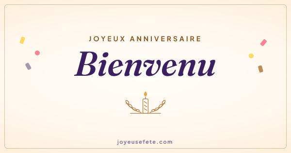 Image « Joyeux anniversaire Bienvenu » au format large
