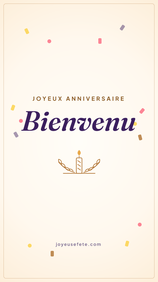Image « Joyeux anniversaire Bienvenu » au format story