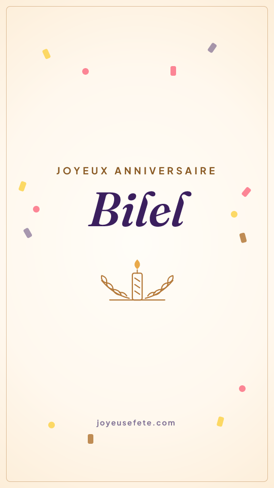 Image « Joyeux anniversaire Bilel » au format story