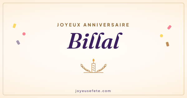 Image « Joyeux anniversaire Billal » au format large
