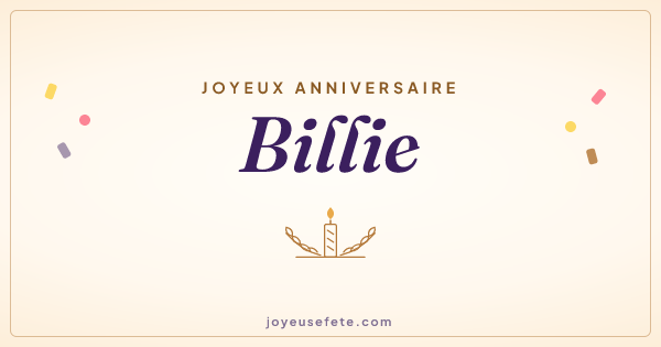 Image « Joyeux anniversaire Billie » au format large