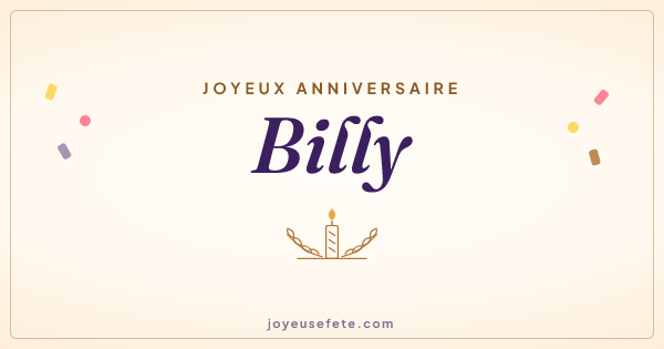 Image « Joyeux anniversaire Billy » au format large