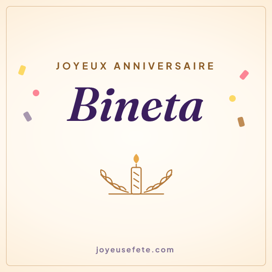 Image carrée « Joyeux anniversaire Bineta » pour WhatsApp