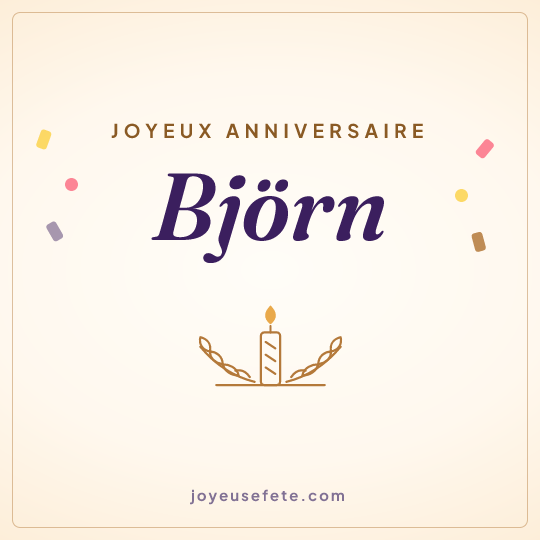 Image carrée « Joyeux anniversaire Björn » pour WhatsApp