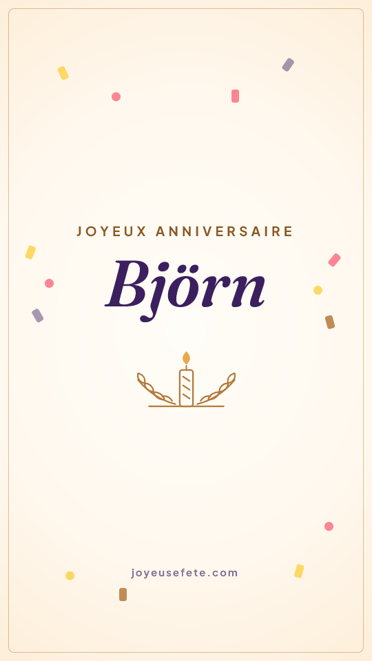 Image « Joyeux anniversaire Björn » au format story