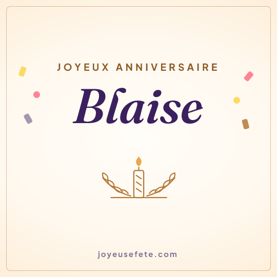 Image carrée « Joyeux anniversaire Blaise » pour WhatsApp