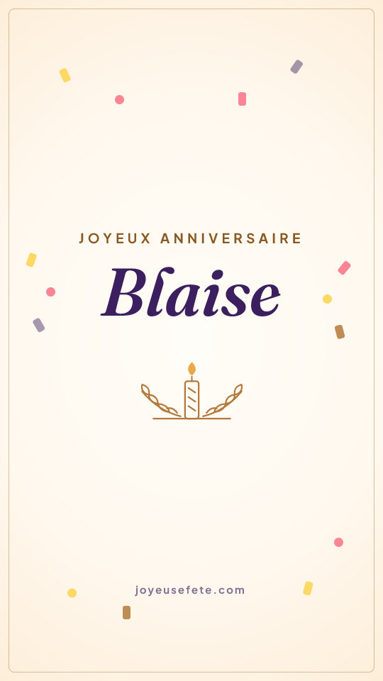 Image « Joyeux anniversaire Blaise » au format story